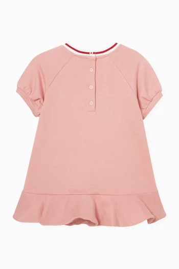 Graphic Ruffle Dress in Cotton