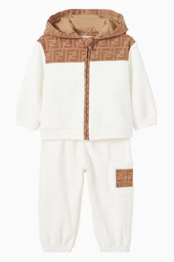 كنزة بغطاء رأس وطبعة FF