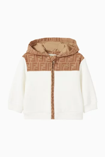 كنزة بغطاء رأس وطبعة FF