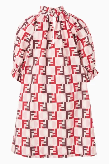 FF Logo-print Dress in Cotton Poplin