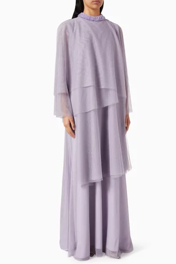 قفطان مطرز بالخرز تول