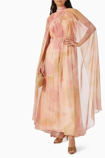 قفطان بكاب وحزام شيفون