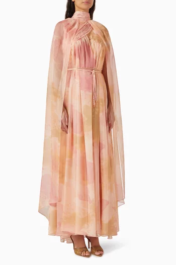 قفطان بكاب وحزام شيفون