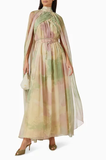 قفطان بكاب وحزام شيفون