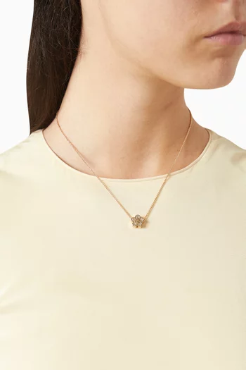 Pavé Flower Pendant in 18kt Gold-plated Brass