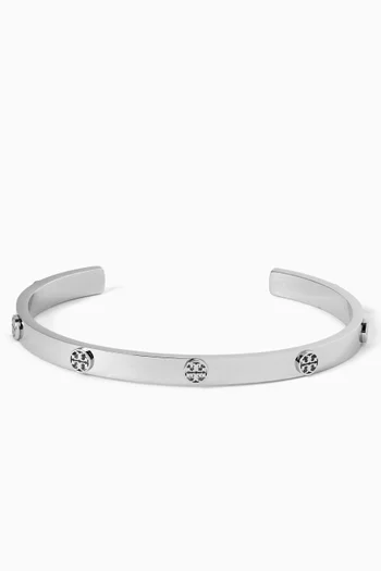 سوار ميلر رفيع مزين بحلي ستانلس ستيل بلون فضي