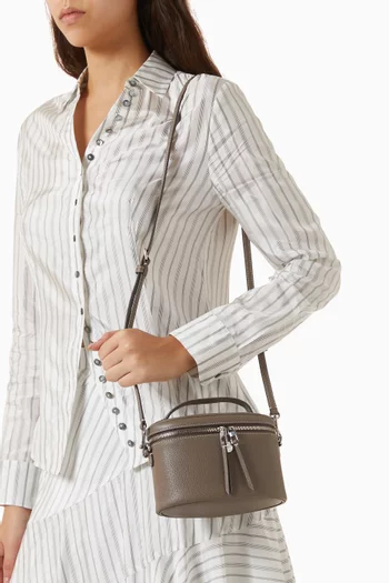 حقيبة العناية الشخصية جلد ناعم بارز الملمس