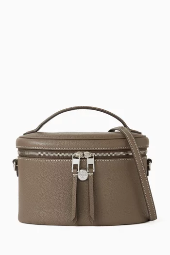 حقيبة العناية الشخصية جلد ناعم بارز الملمس