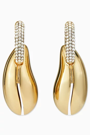 Wave Hoop Earrings in 18kt Gold-plated Metal