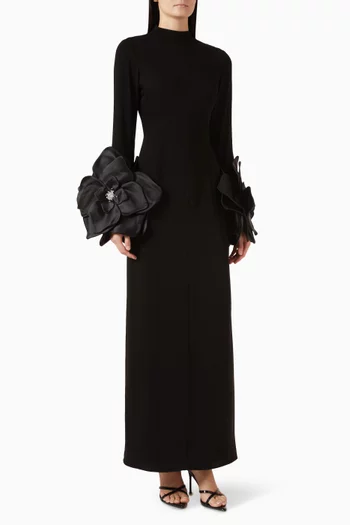 فستان روزيل طويل مزين بزهور