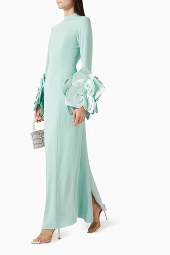 فستان روزيل طويل مزين بزهور