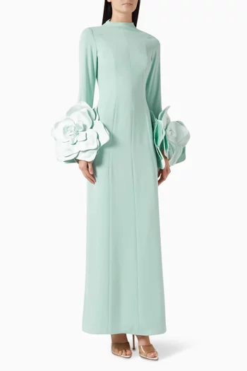 فستان روزيل طويل مزين بزهور