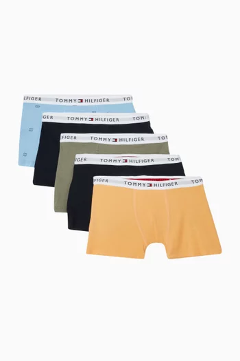 Logo Waistband Trunks, Set of 5