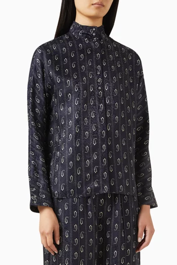 Jacquard Top in Viscose Blend