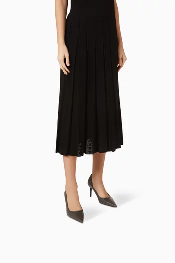 حذاء كلاسيك بإبزيم بشعار حرفي T وكعب 80 مم جلد