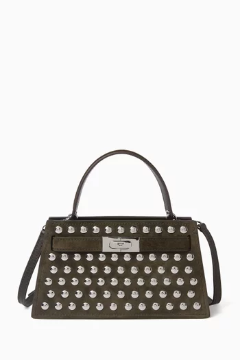 Mini Lee Radziwill Studded Top-handle Bag in Suede
