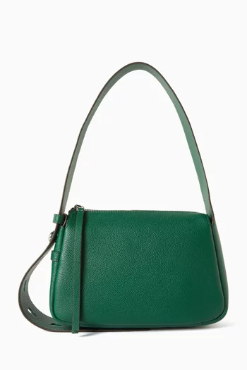 حقيبة كتف رومي صغيرة جلد بارز الملمس