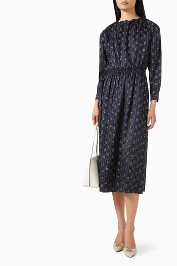 فستان جاكار بنقشة بيزلي حرير