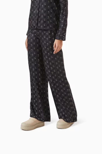 حذاء ميلو مفتوح من الخلف بنعل سميك فرو وشمواه