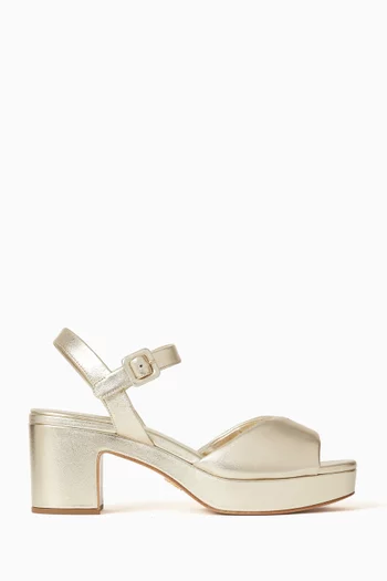 Padded 65 Sandals in Metallic Nappa Leather