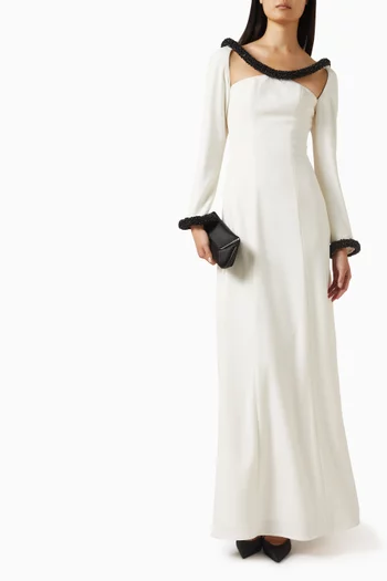 فستان اوميرا مطرز بالخرز