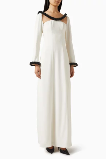 فستان اوميرا مطرز بالخرز