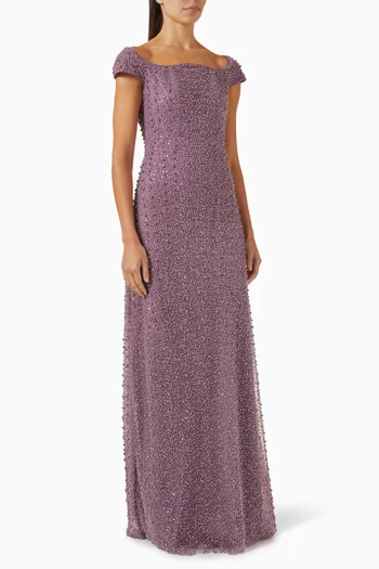 Saelith Bead-embellished Gown in Tulle
