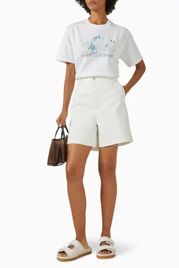 Ski-print T-shirt in Organic-cotton