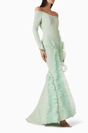 فستان سهرة كاثرين كريب مطاطي