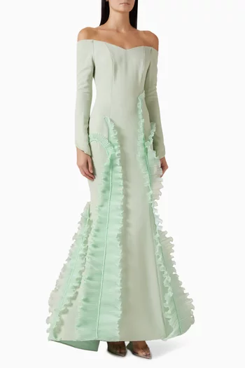 فستان سهرة كاثرين كريب مطاطي