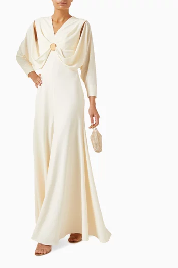 فستان بقصة حورية البحر بدرابيه