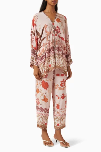 Floral-print Top & Pants Set