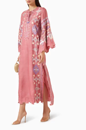 Abstract-embroidered Kaftan