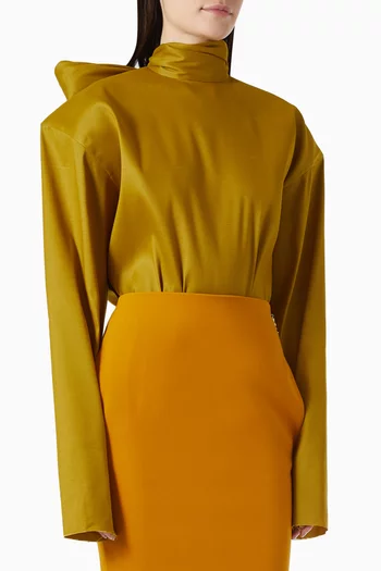 بلوزة برباط عند الرقبة أورجانزا