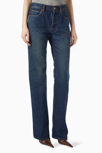 بنطال جينز نيكو بخصر منخفض دينم