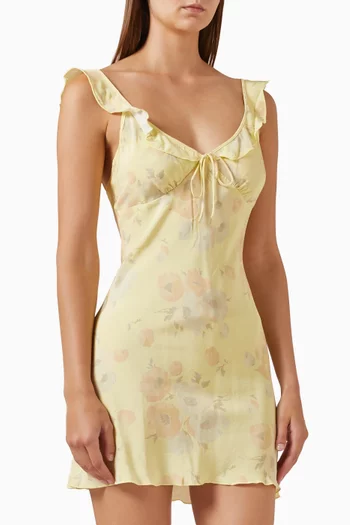 فستان هازيل قصير بنقشة زهور