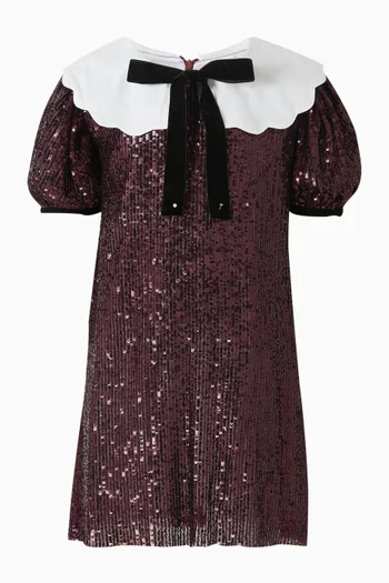 Bow Sequin-embellished Dress