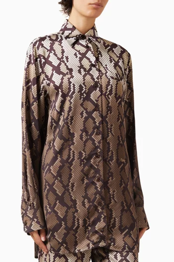 Snake-print Oversized Shirt