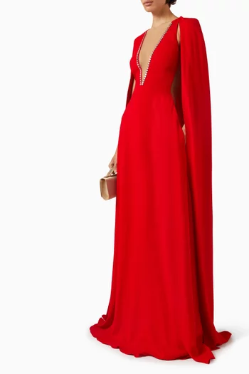 طقم فستان وكاب مطرز