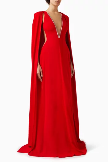 طقم فستان وكاب مطرز