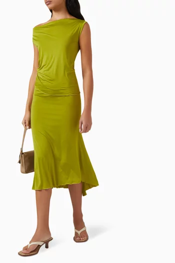 تنورة متوسطة الطول يتصميم سهل الارتداء جيرسيه