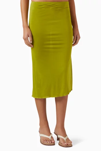 تنورة متوسطة الطول يتصميم سهل الارتداء جيرسيه