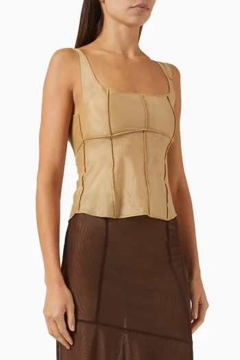 بلوزة نور بنمط مشد قماش شبكي