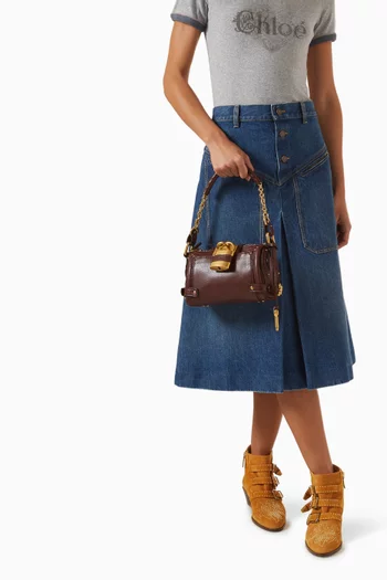 حقيبة كتف بادينغتون صغيرة بسلسلة جلد