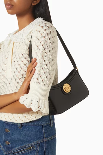Horse Medal Shoulder Bag in Grained Leather