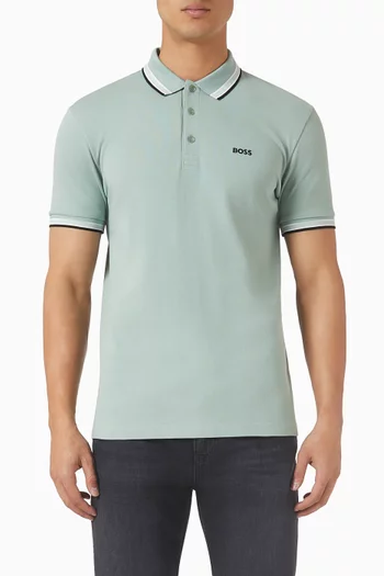 Contrast-logo Paddy Polo Shirt in Cotton Piqué