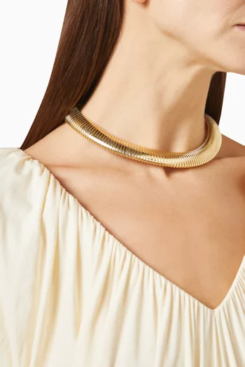 1980s Vintage Textured Flex Collar Necklace