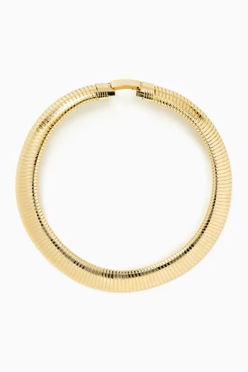1980s Vintage Textured Flex Collar Necklace
