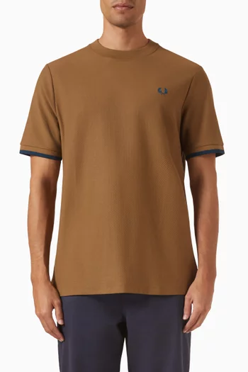 Tipped Cuff Shirt in Piqué