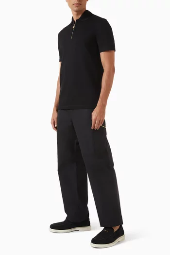 تي شيرت بولو بسحّاب وشعار ميدوسا قطن بيكيه